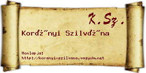 Korányi Szilvána névjegykártya